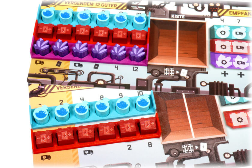 CC-I-01 Insert Brettspiel Verrückte Fracht Spielerboard Aufbau