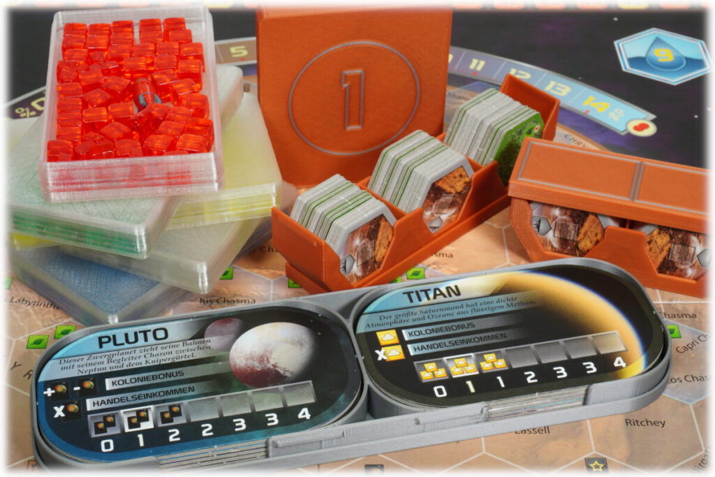 TFM-I-10 Insert Terraforming Mars 5 Erweiterungen Brettspiel Upgrade Eurohell Kolonien Spieler Waldplättchen