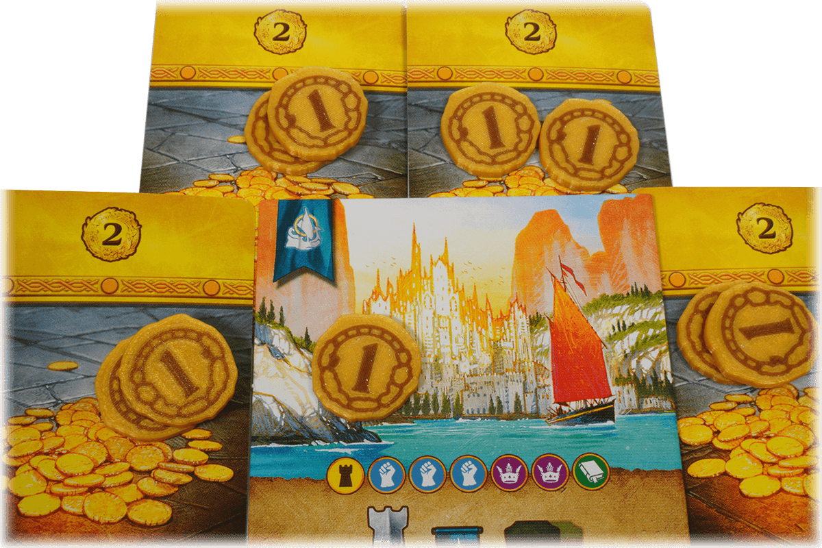 HDRD-M-01 Token Herr der Ringe Duell Mittelerde Brettspiel Eurohell Design Münzen Orte