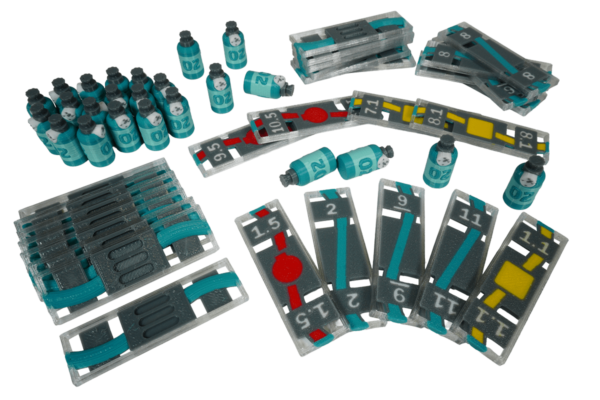 Token Bomb Busters Brettspiel Eurohell Design Kabel Sauerstoff Flaschen
