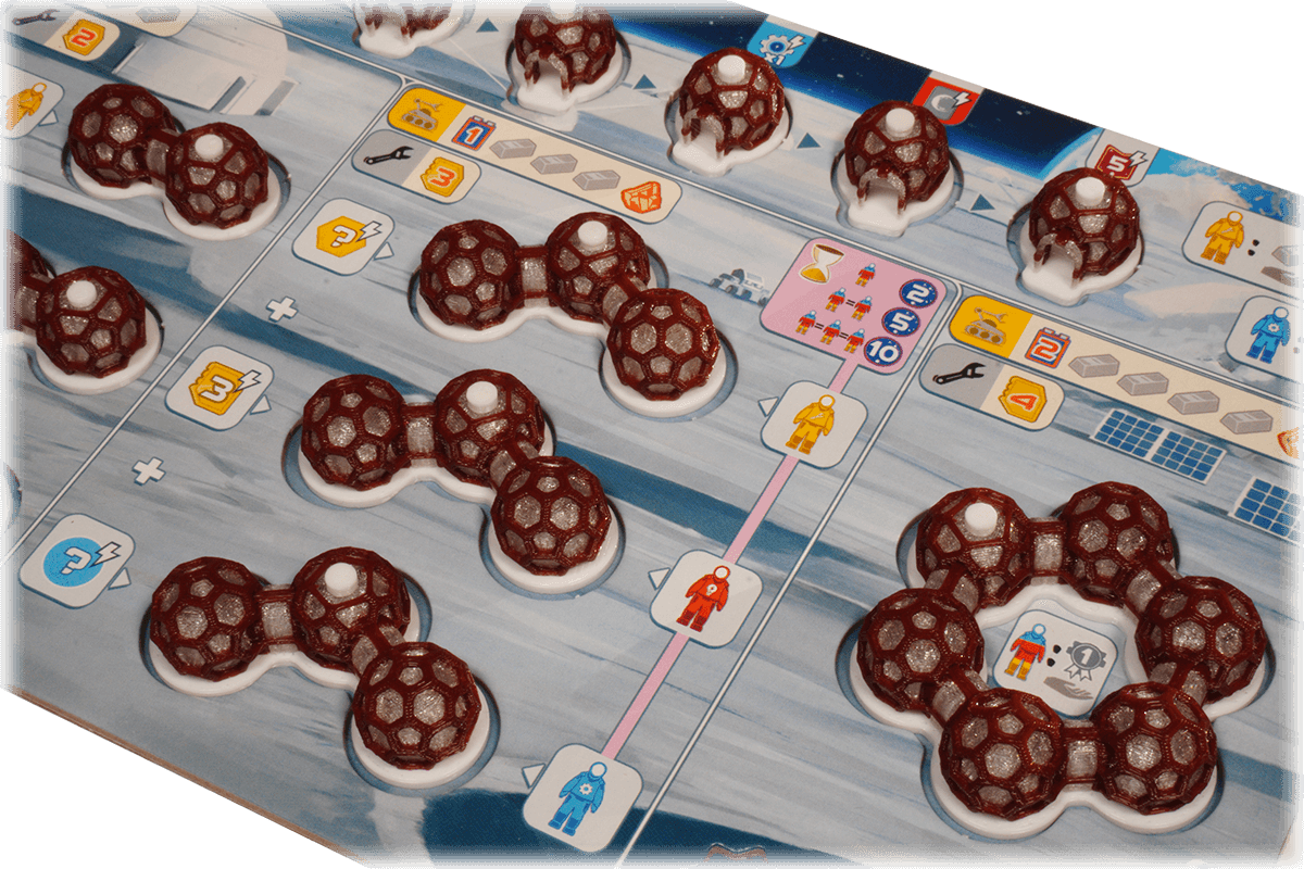 SB-T-01 Token Mondbasis Shackleton Brettspiel Eurohell Strukturen Spieler