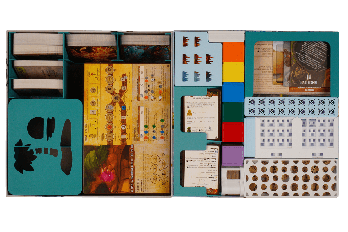 SPI-I-08 Insert Hinweis Spirit Island 4 Erweiterungen 2 Boxen Eurohell Brettspiel