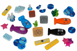 Token Underwater Cities Brettspiel Eurohell Design Ressourcen U-Boote Münzen Daten Tunnel