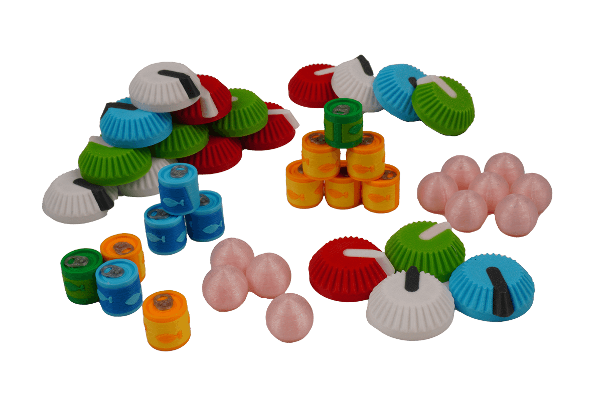 Token Aquaria Brettspiel Eurohell Design Schalter Futter Perlen